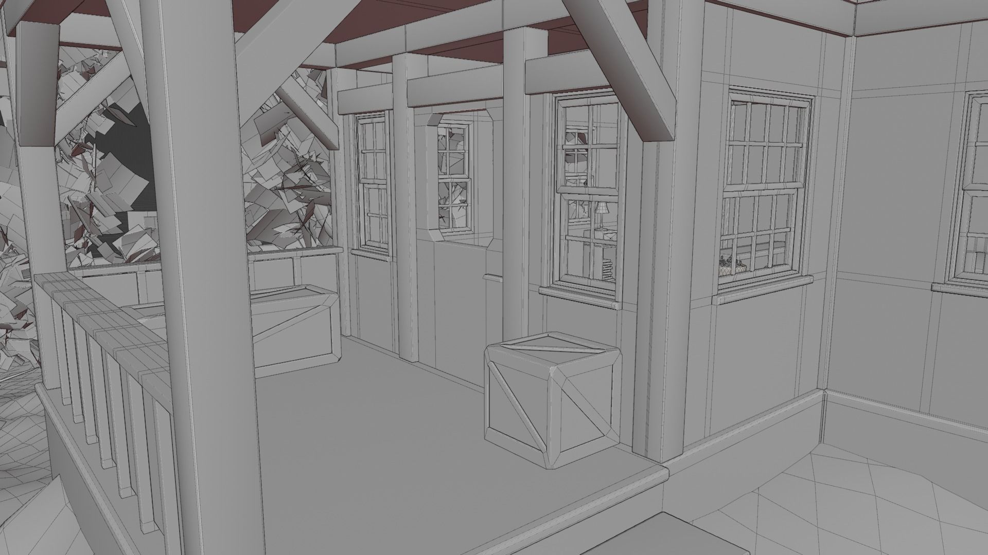 Cabin in the woods Low-poly 3D model_11