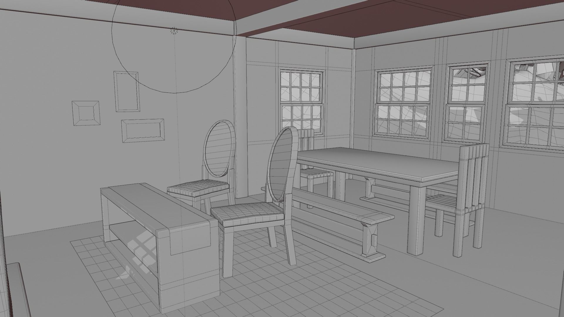 Cabin in the woods Low-poly 3D model_12