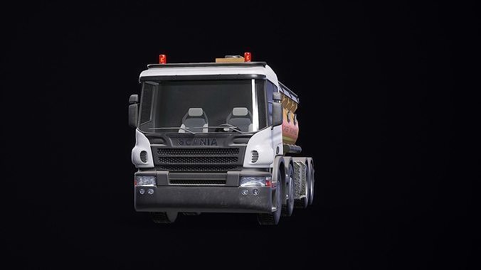 Fuel Truck Gameready PBR Low-poly 3D model 5
