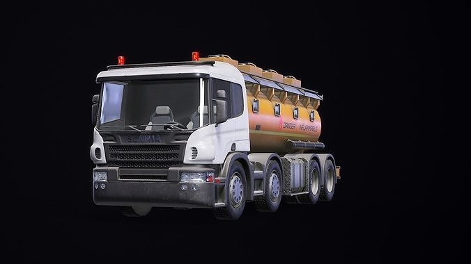 Fuel Truck Gameready PBR Low-poly 3D model 4