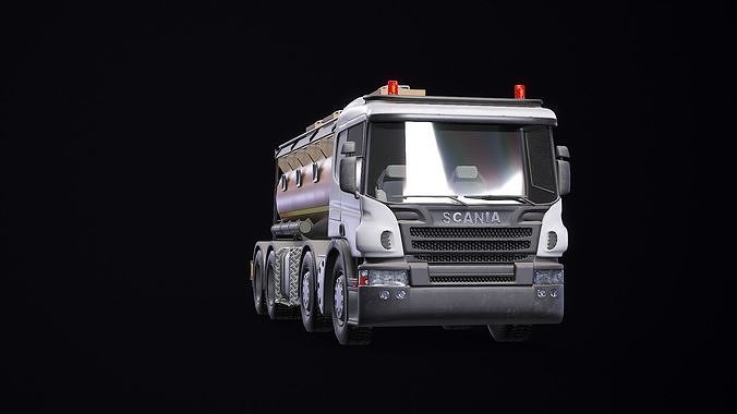 Fuel Truck Gameready PBR Low-poly 3D model 7