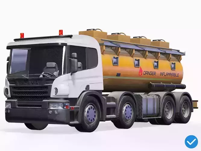 Fuel Truck Gameready PBR Low-poly 3D model