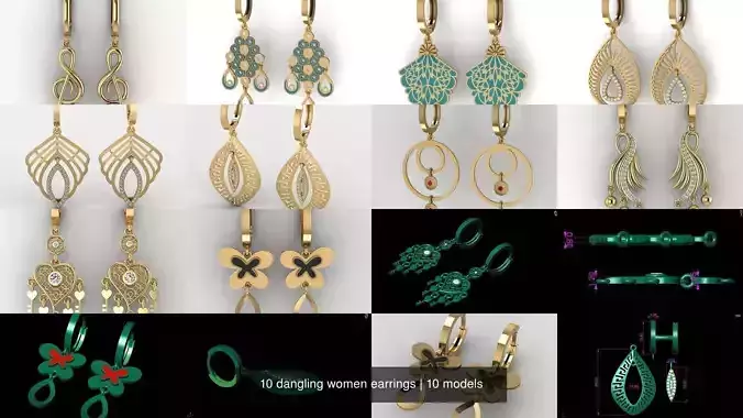 10 dangling women earrings