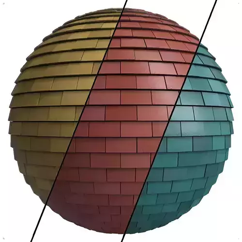 Roof Tile Materials 24- By 3 color Pbr By Sbsar 4k