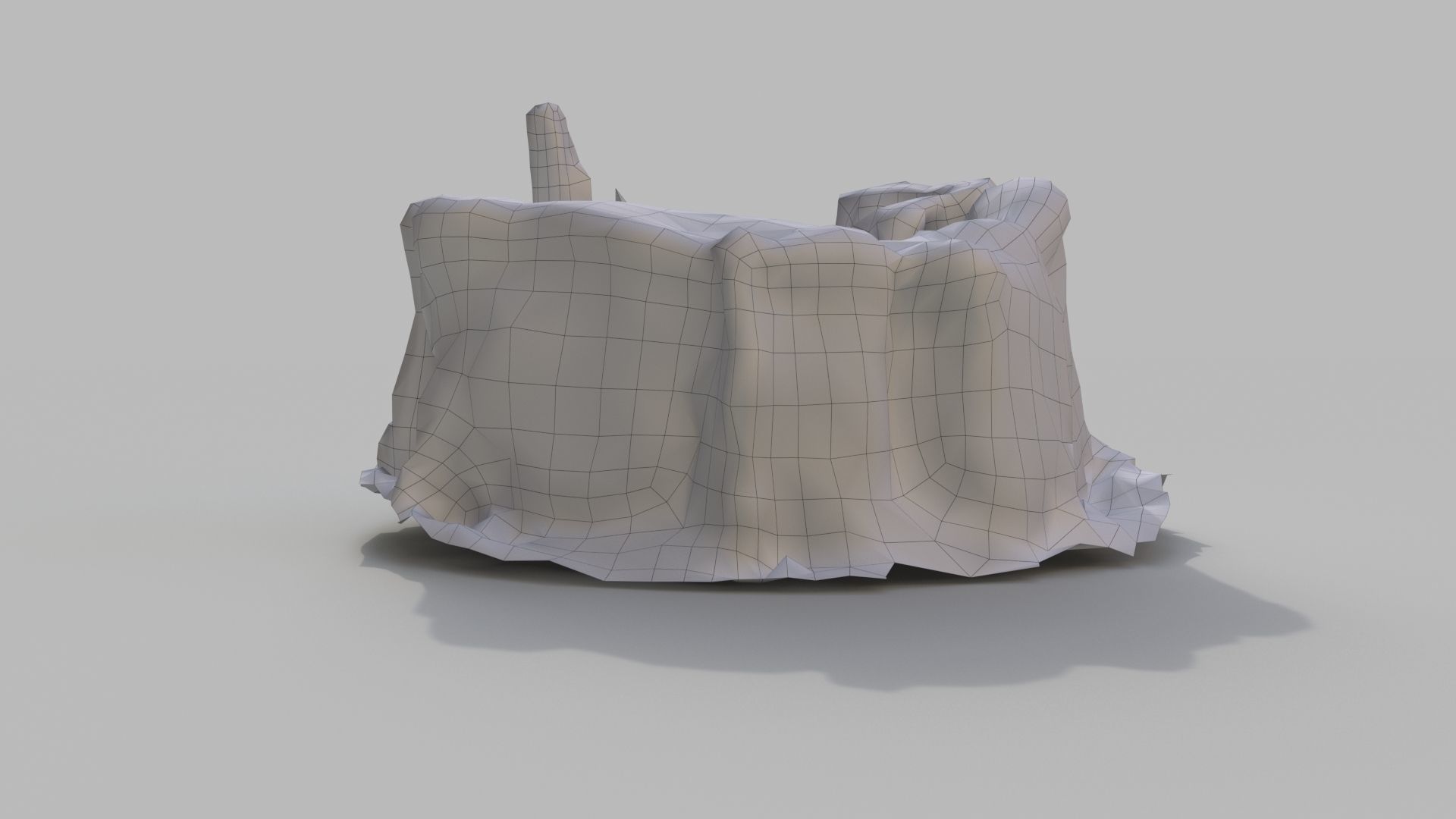 old mossed stump Low-poly 3D model_8