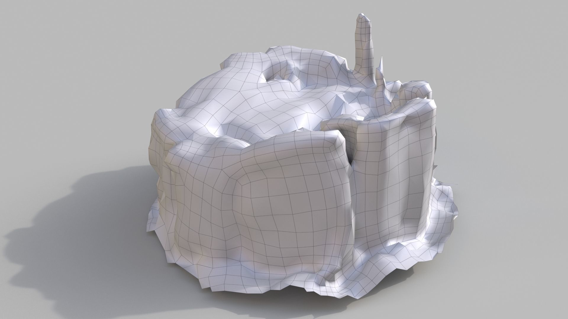 old mossed stump Low-poly 3D model_6