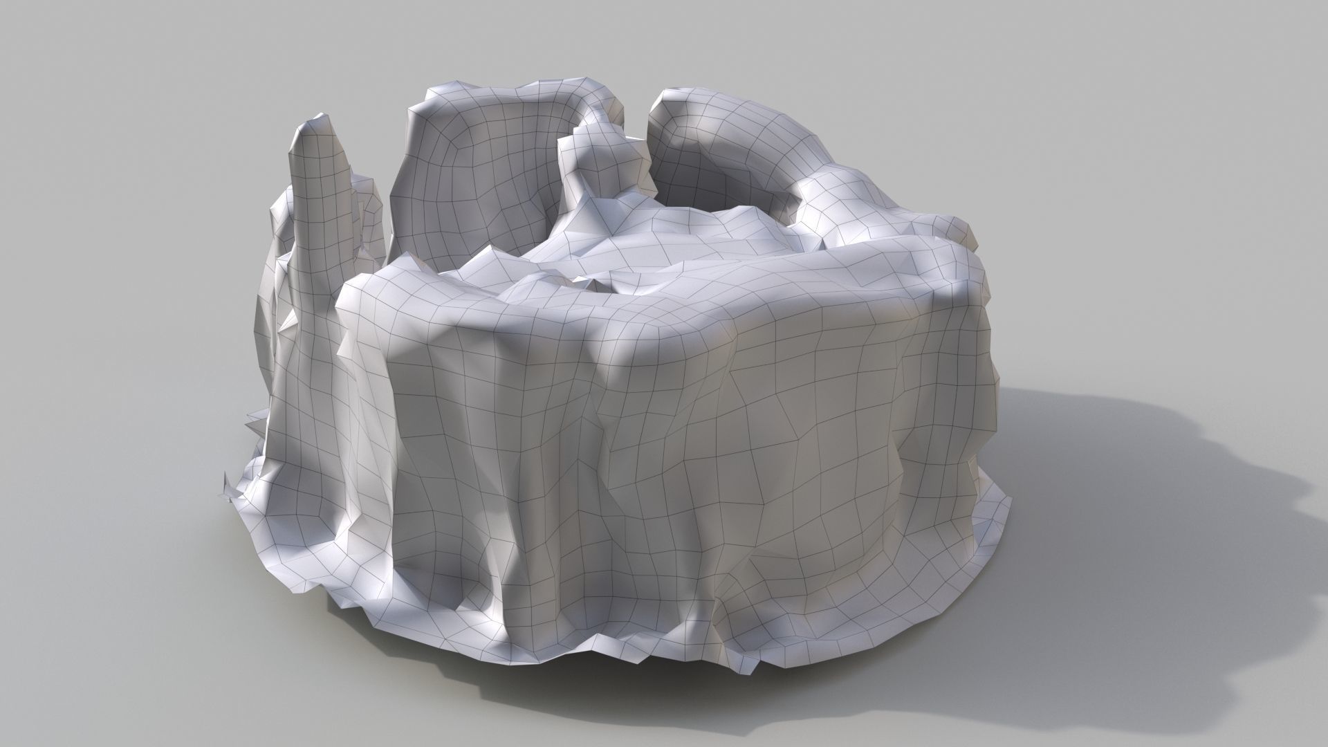 old mossed stump Low-poly 3D model_5