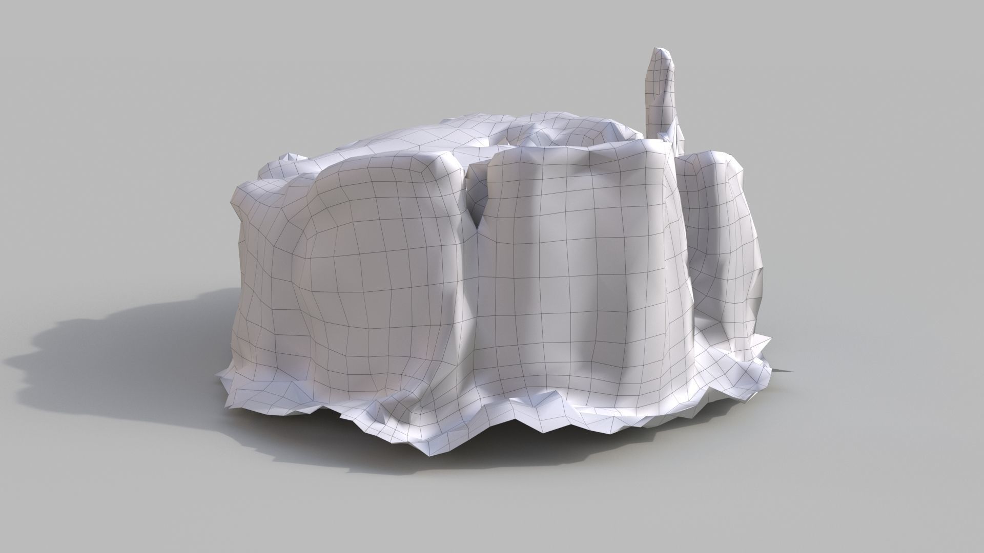 old mossed stump Low-poly 3D model_7