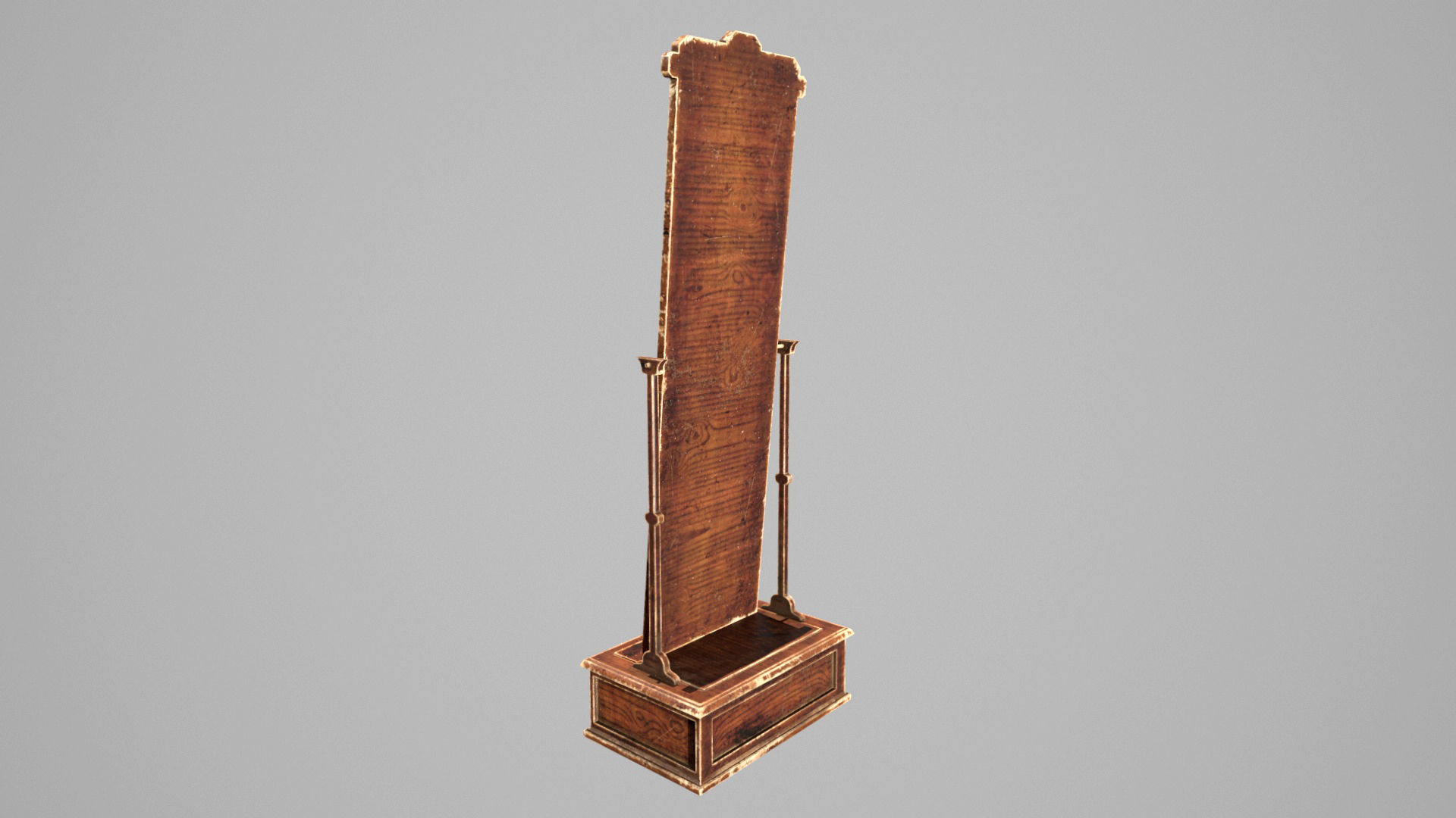 Antique Victorian Mirror Cabinet 3d Model Low-poly 3D model_2