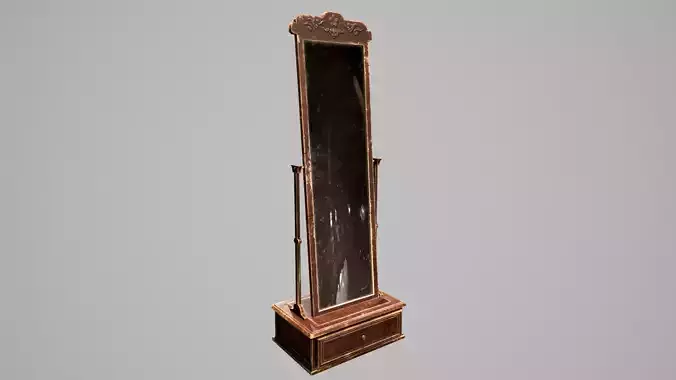 Antique Victorian Mirror Cabinet 3d Model