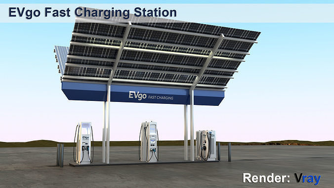 Electric EVgo Fast Charging Station  3D model