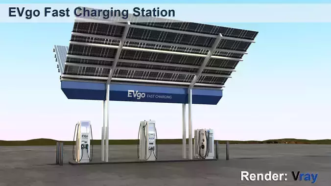 Electric EVgo Fast Charging Station  3D model