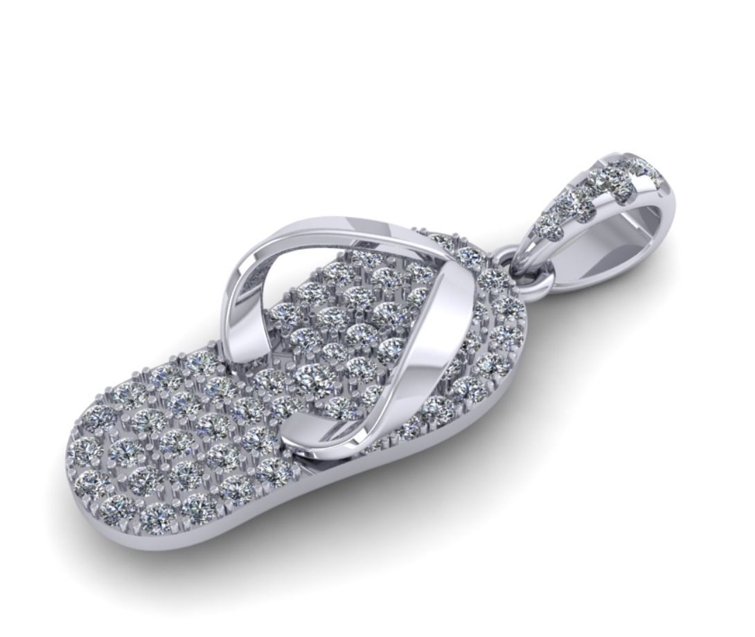 Flip-flops Full Diamond Pendants 3D print model_5
