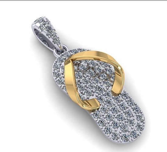 Flip-flops Full Diamond Pendants 3D print model