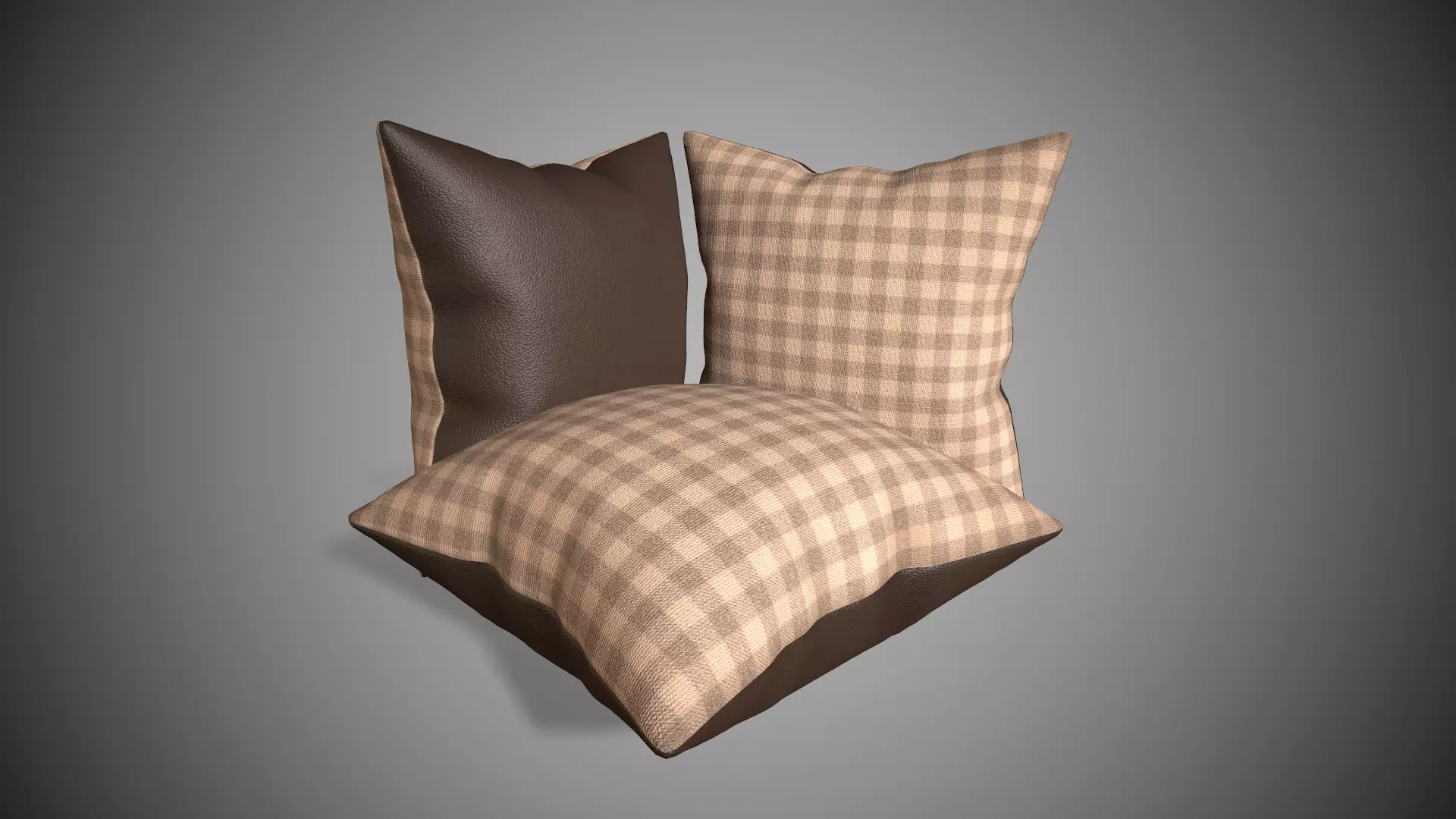 Pillow Leather Fabric Low-poly 3D model_0