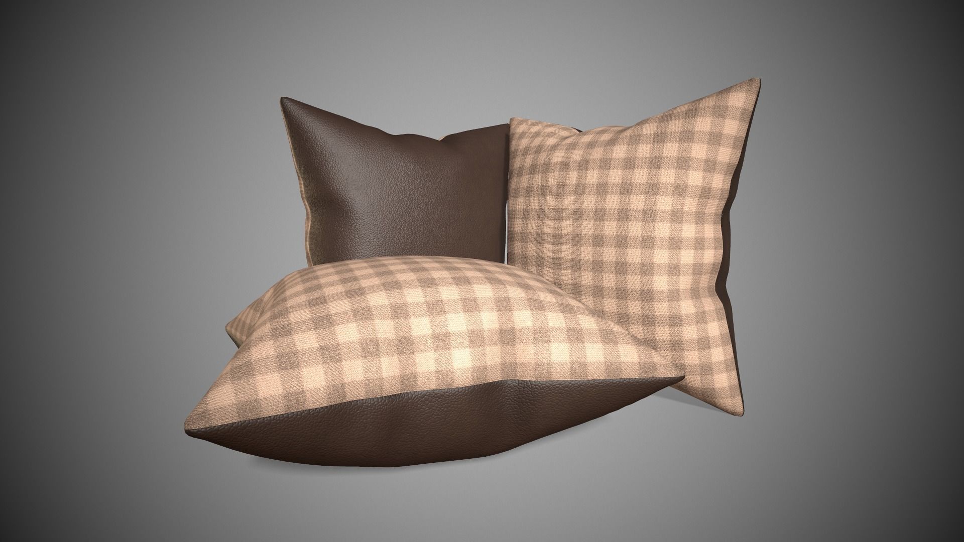 Pillow Leather Fabric Low-poly 3D model_2