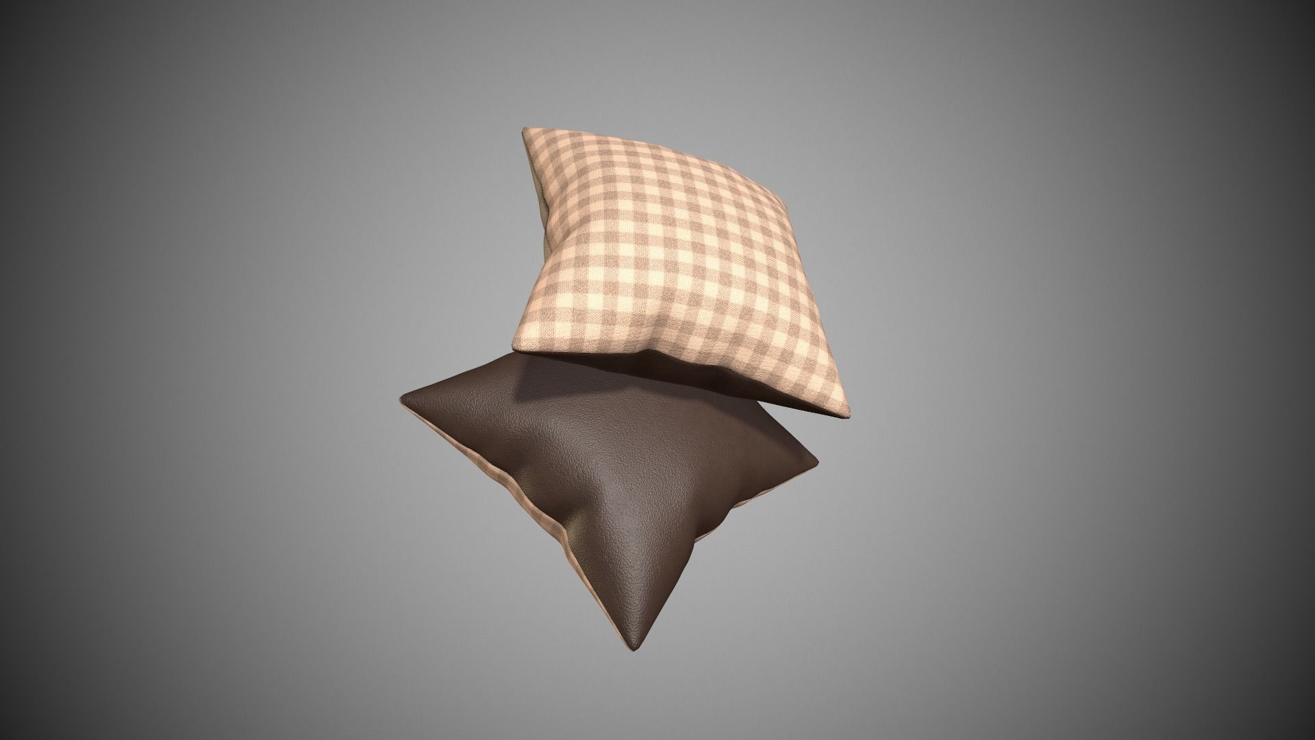 Pillow Leather Fabric Low-poly 3D model_6
