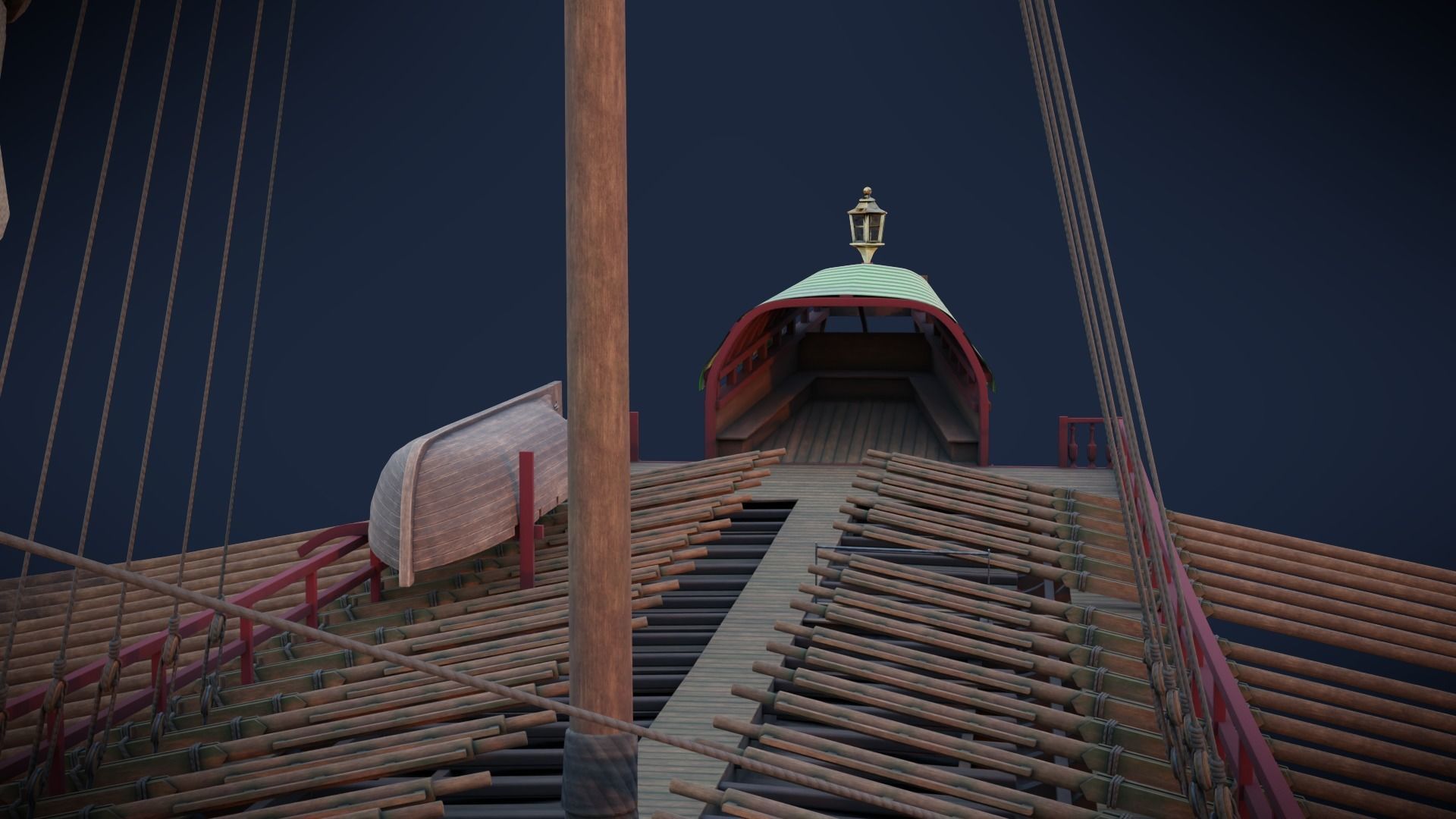 Medieval Galley  Low-poly 3D model_24