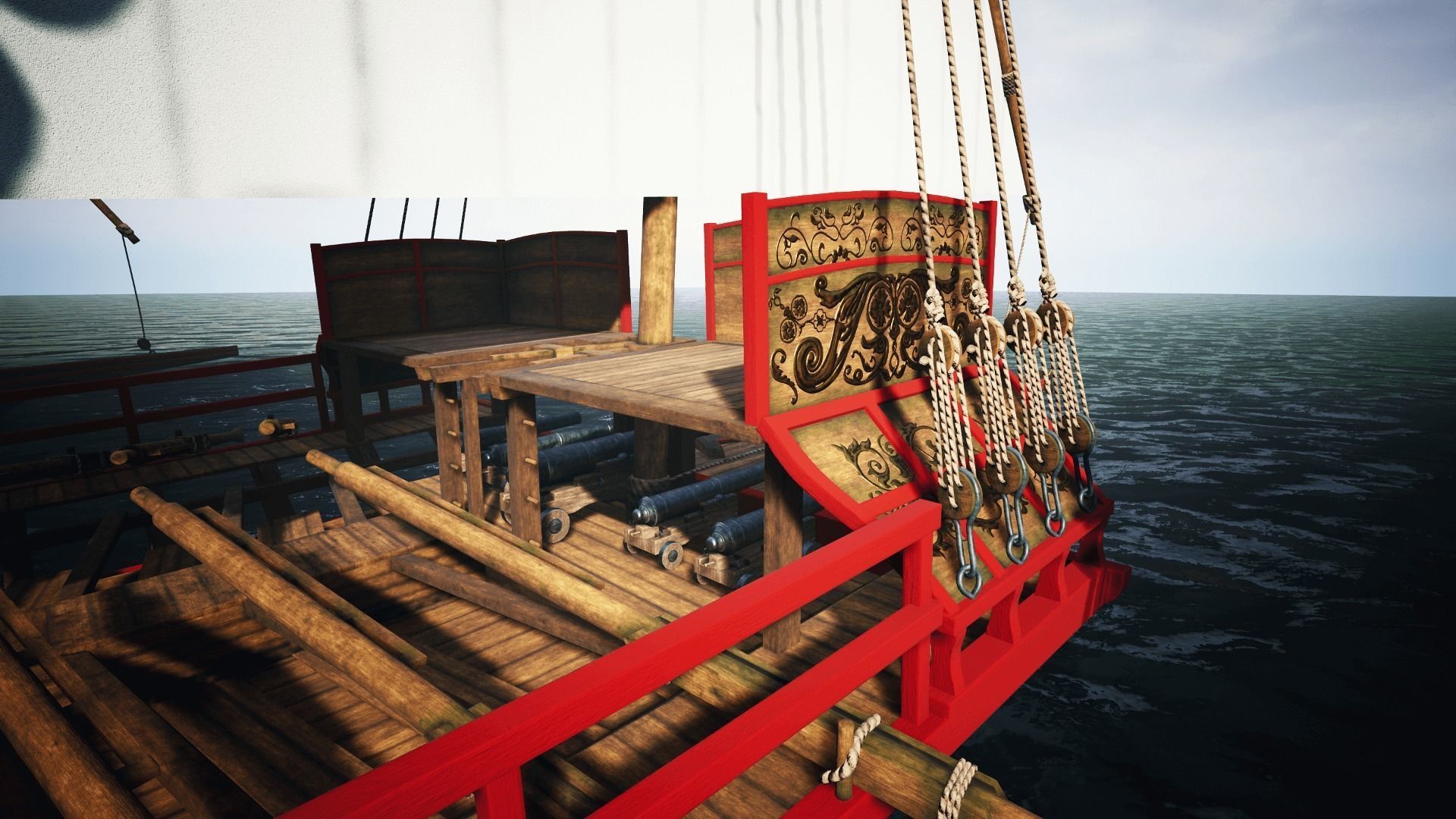 Medieval Galley  Low-poly 3D model_6