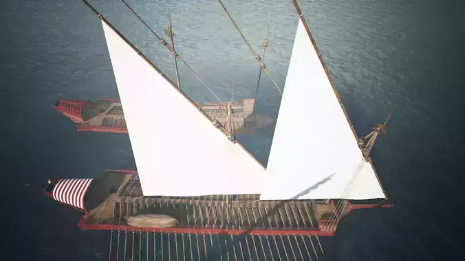 Medieval Galley  Low-poly 3D model