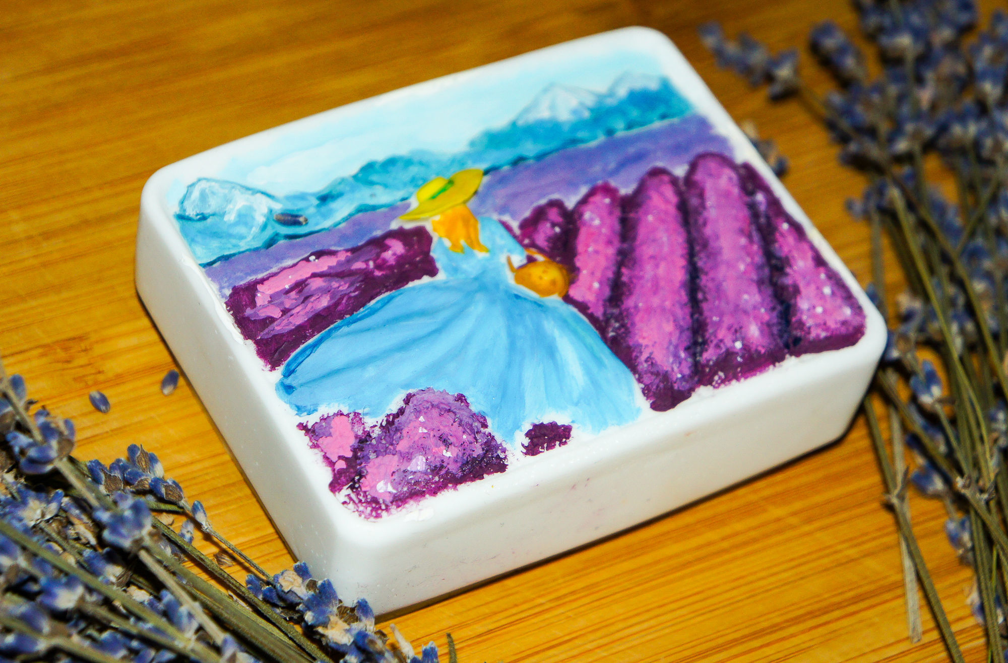A girl on a lavender field SOAP master  3D print model_2
