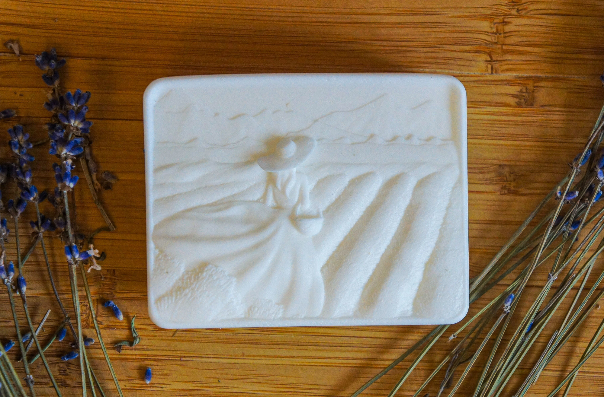 A girl on a lavender field SOAP master  3D print model_4