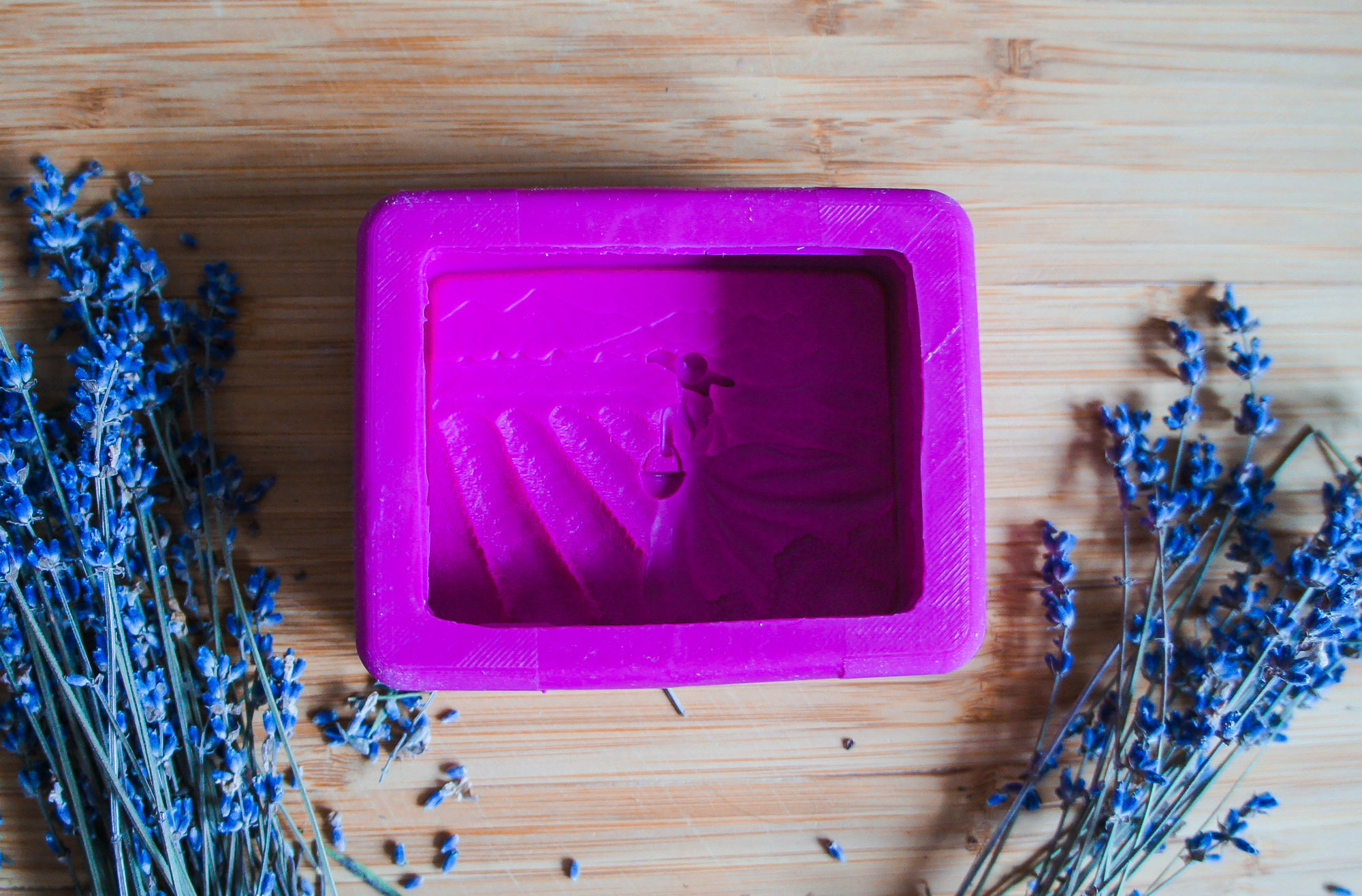A girl on a lavender field SOAP master  3D print model_10