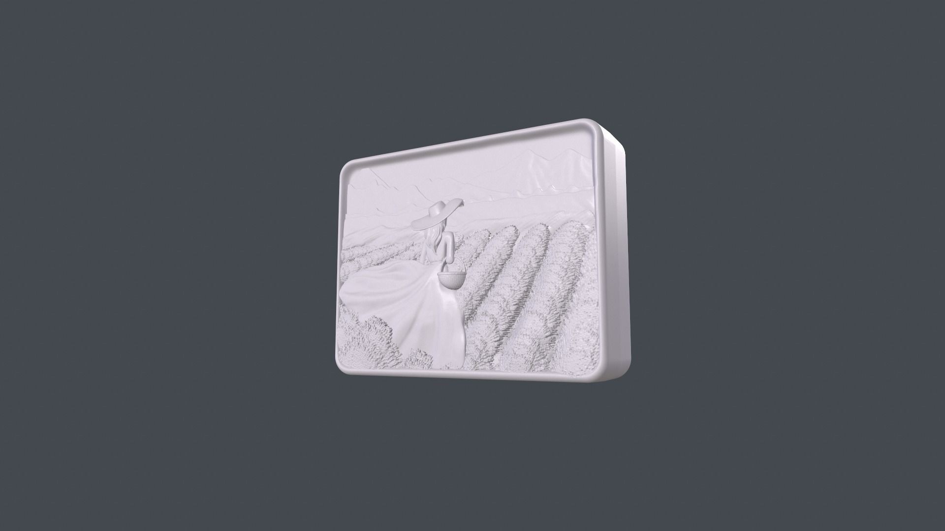 A girl on a lavender field SOAP master  3D print model_16