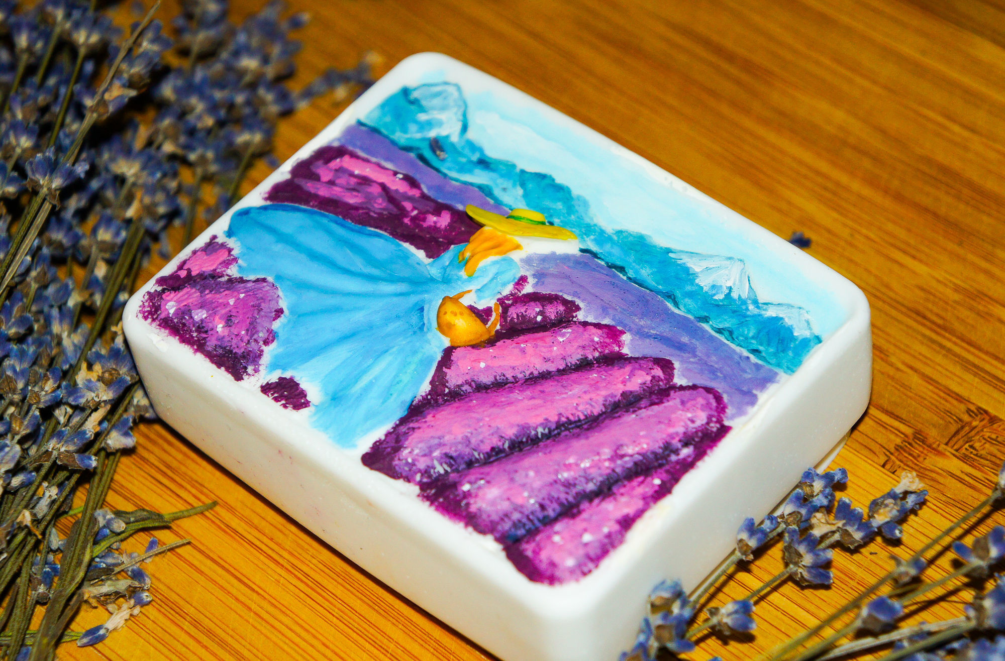 A girl on a lavender field SOAP master  3D print model_3