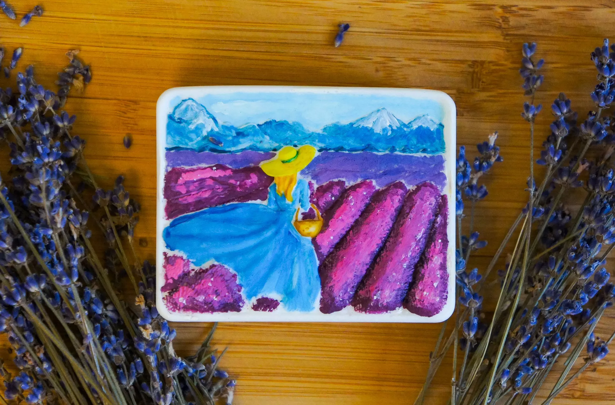 A girl on a lavender field SOAP master  3D print model_0
