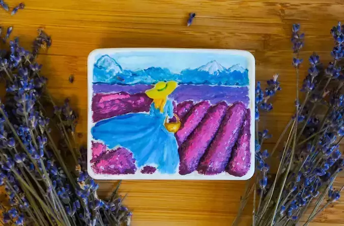 A girl on a lavender field SOAP master  3D print model