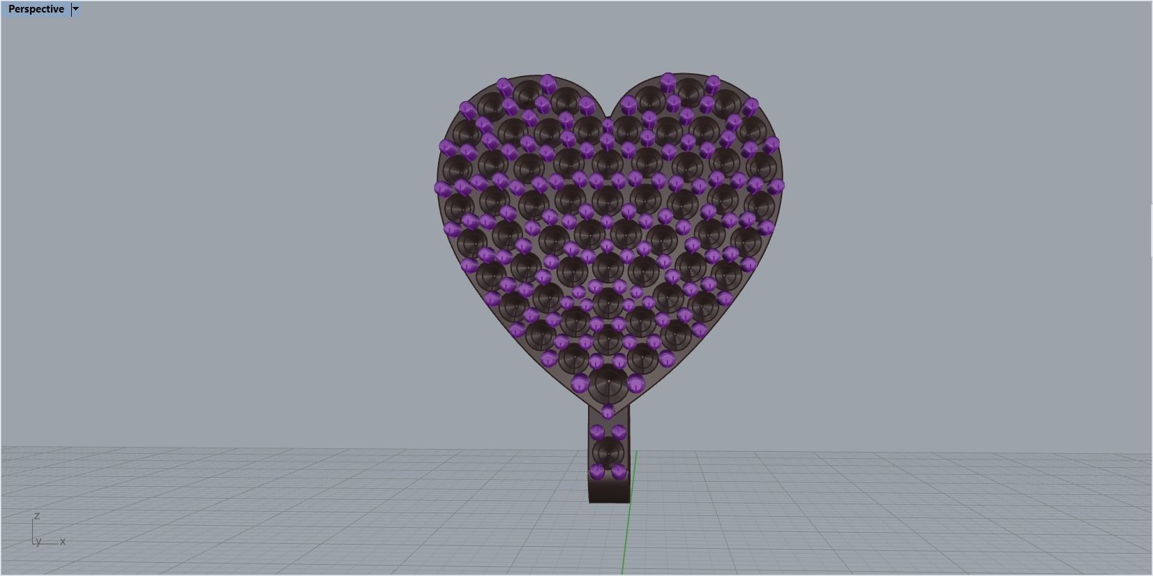 pendant in the form of a heart with a rose 3D print model_51