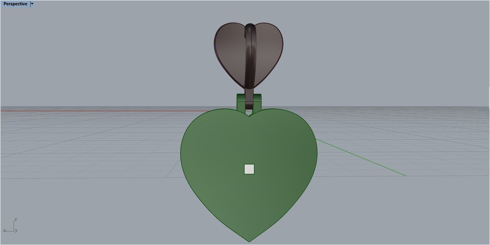 pendant in the form of a heart with a rose 3D print model_43