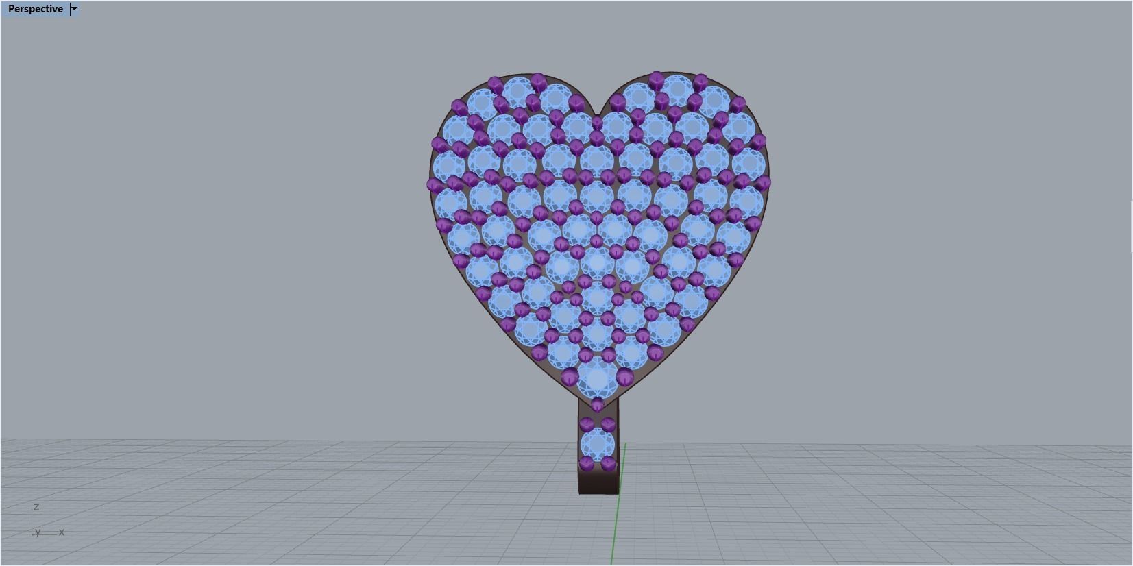 pendant in the form of a heart with a rose 3D print model_52