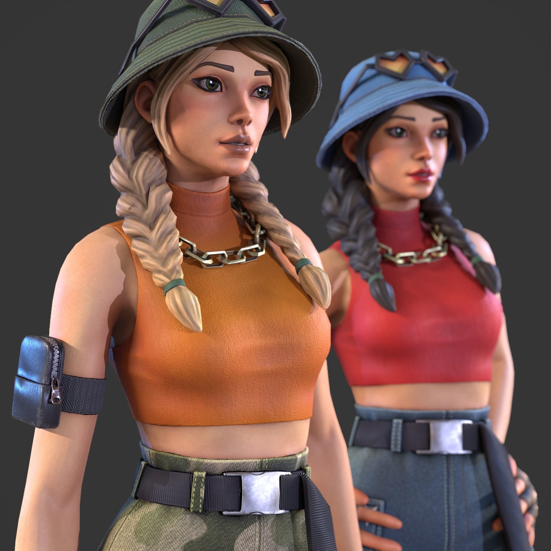 Just Girl - Game Ready Low-poly 3D model_6