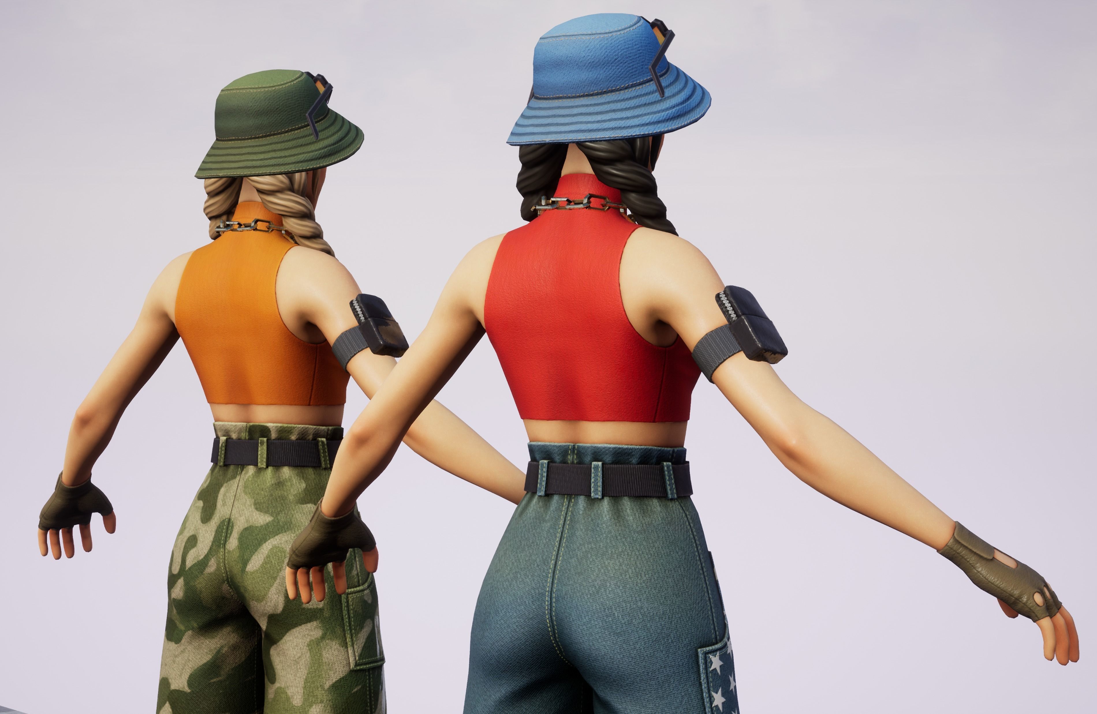 Just Girl - Game Ready Low-poly 3D model_21