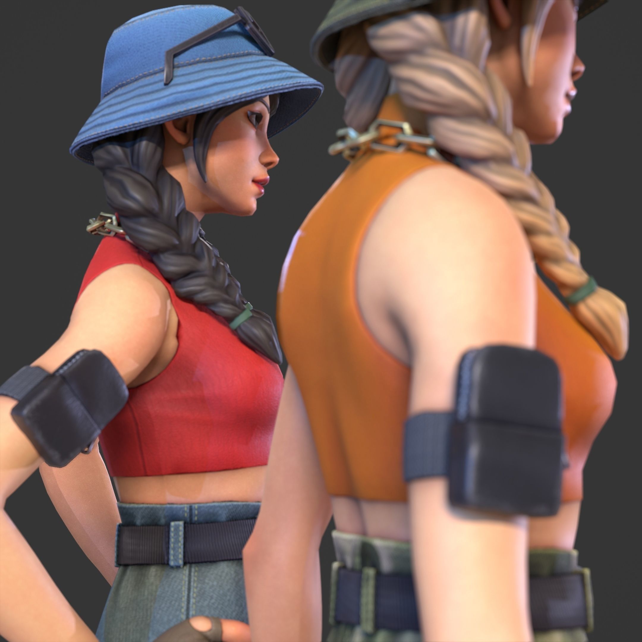 Just Girl - Game Ready Low-poly 3D model_7