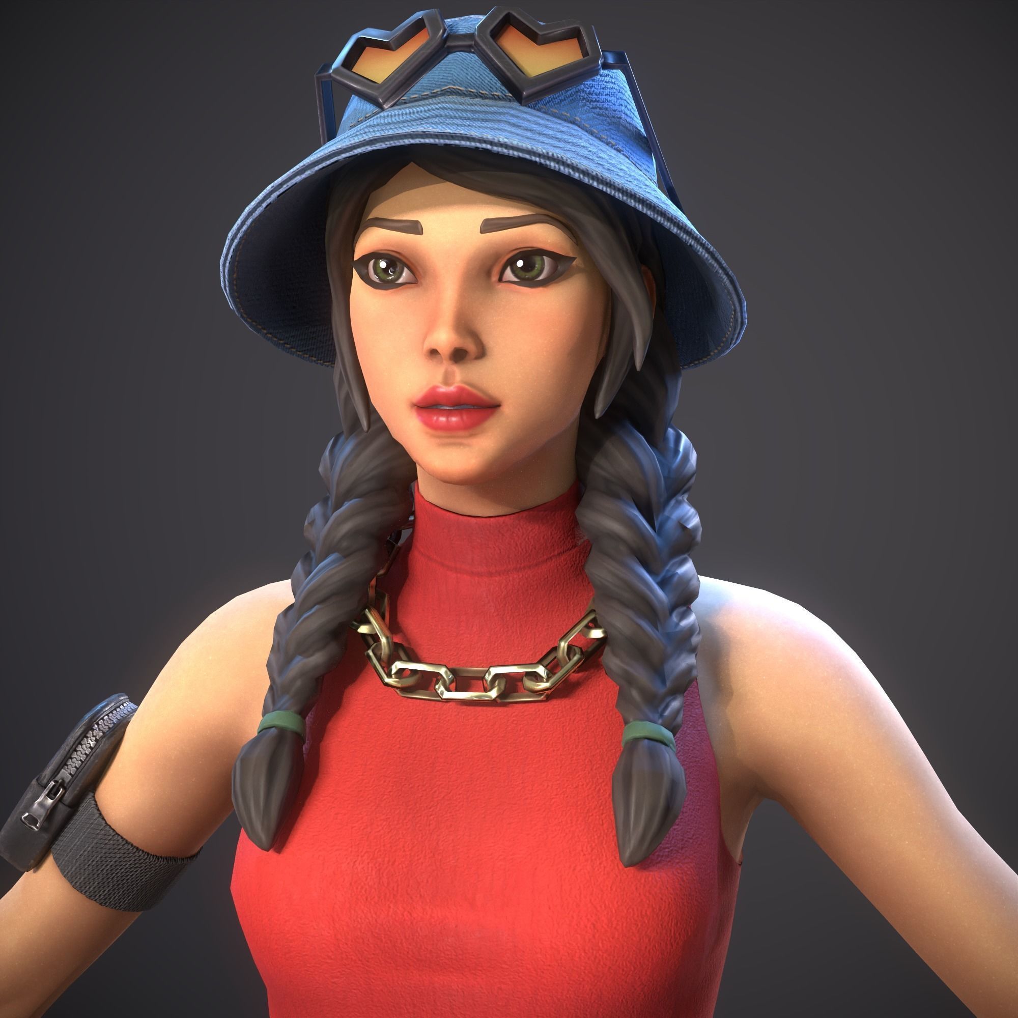 Just Girl - Game Ready Low-poly 3D model_12