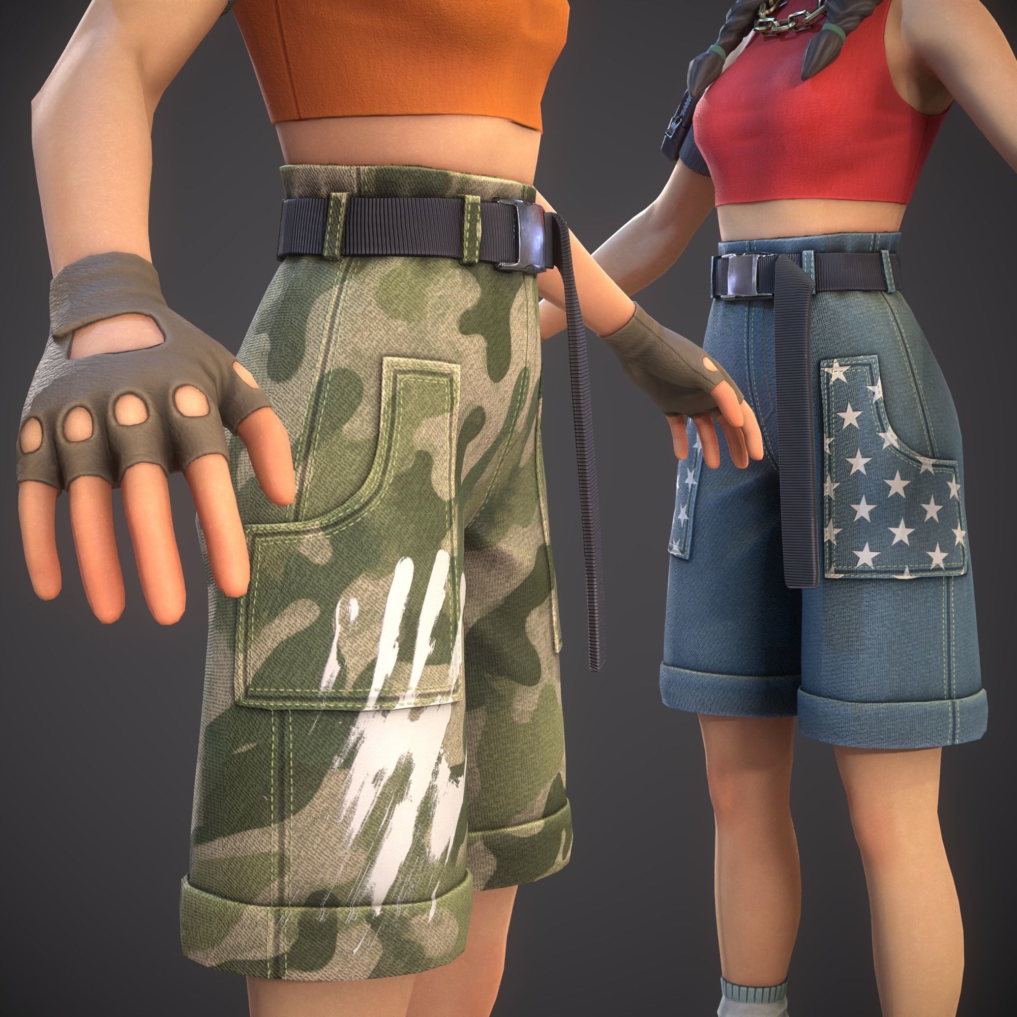 Just Girl - Game Ready Low-poly 3D model_15