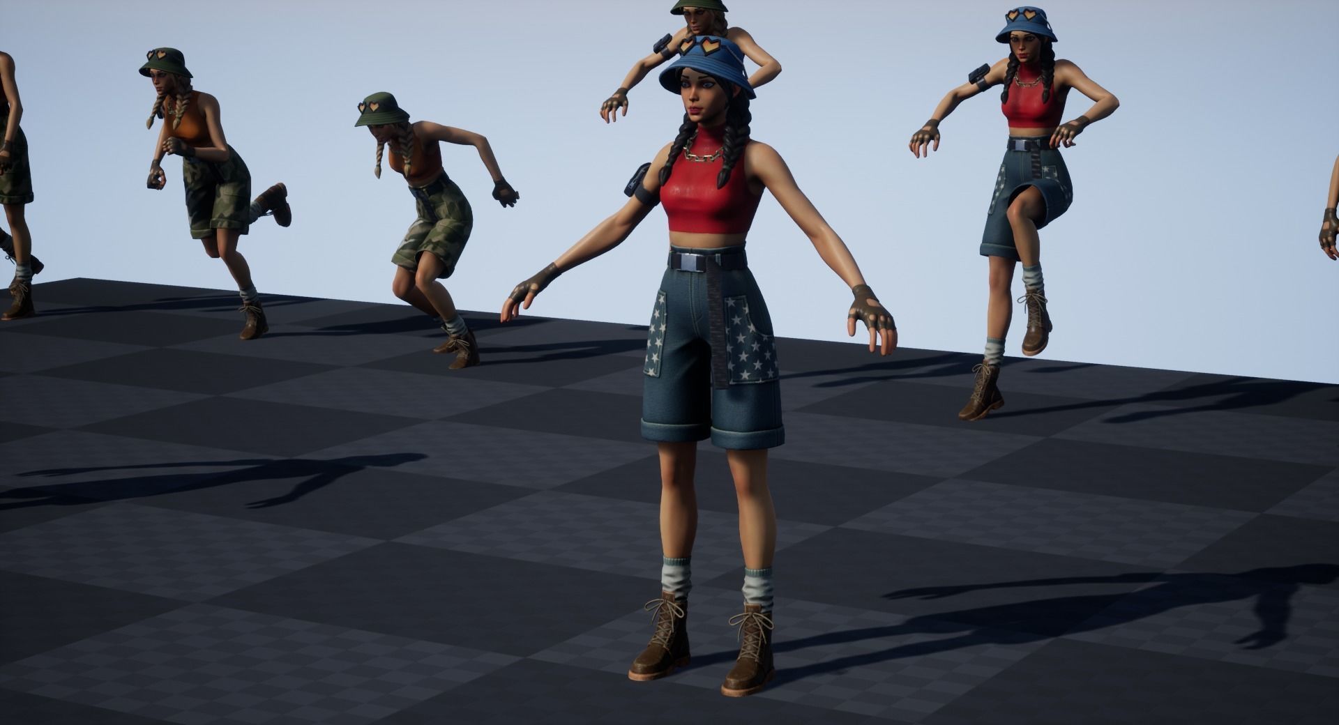 Just Girl - Game Ready Low-poly 3D model_17