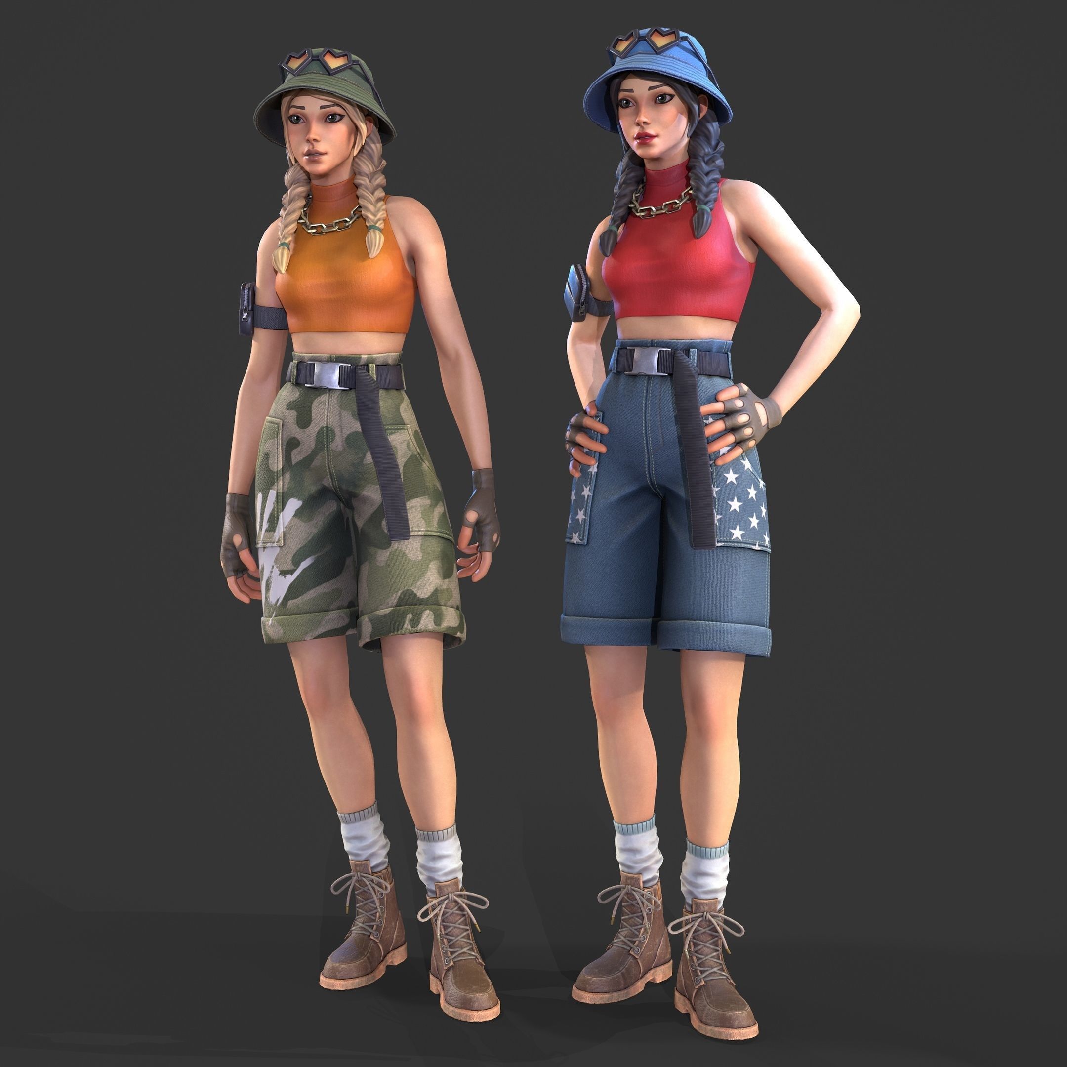 Just Girl - Game Ready Low-poly 3D model_3