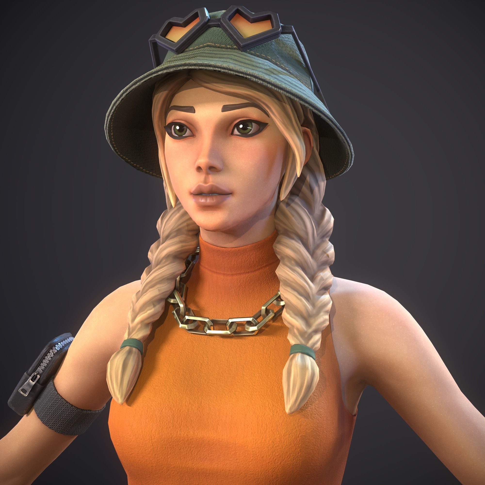 Just Girl - Game Ready Low-poly 3D model_11