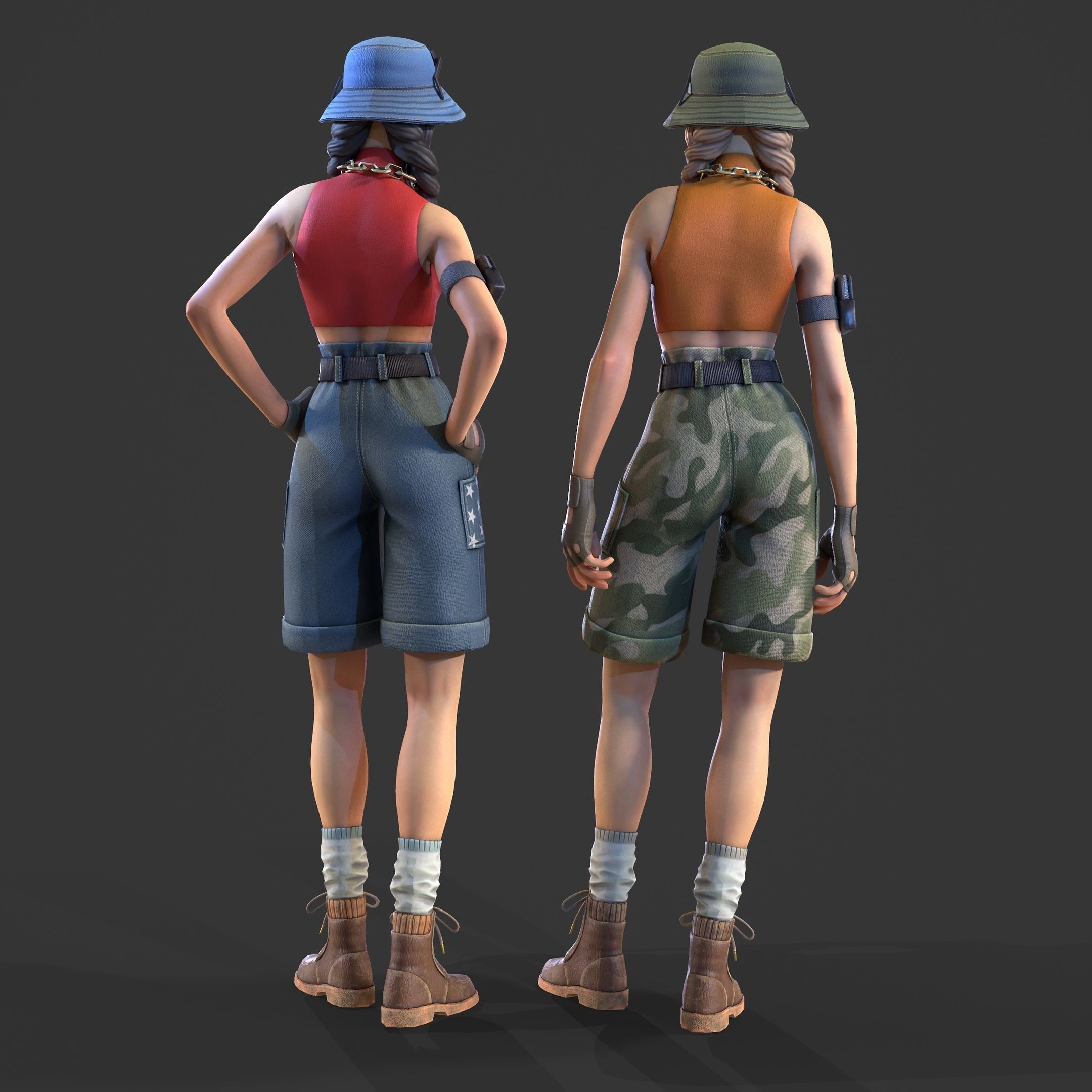 Just Girl - Game Ready Low-poly 3D model_5