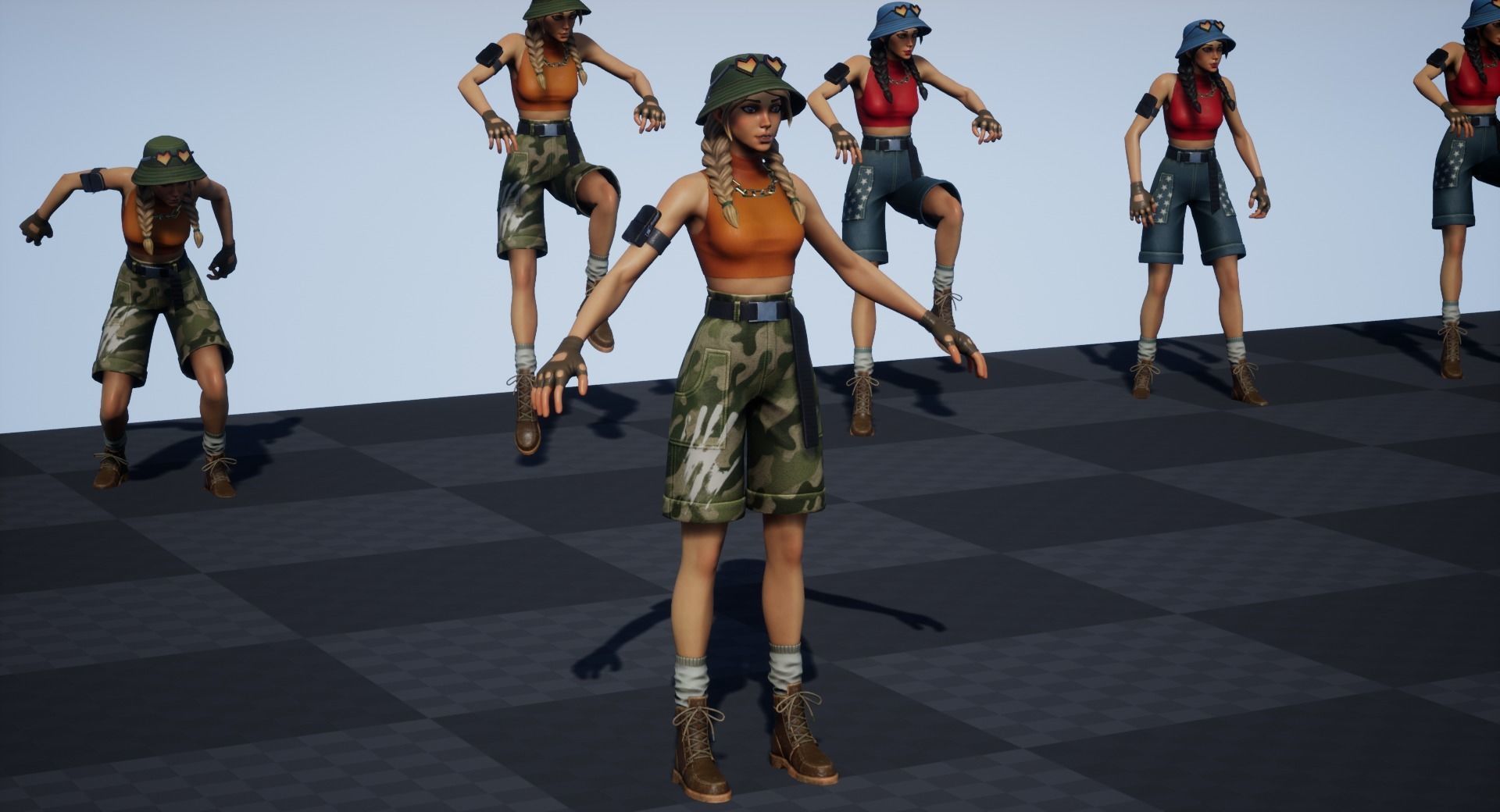 Just Girl - Game Ready Low-poly 3D model_16