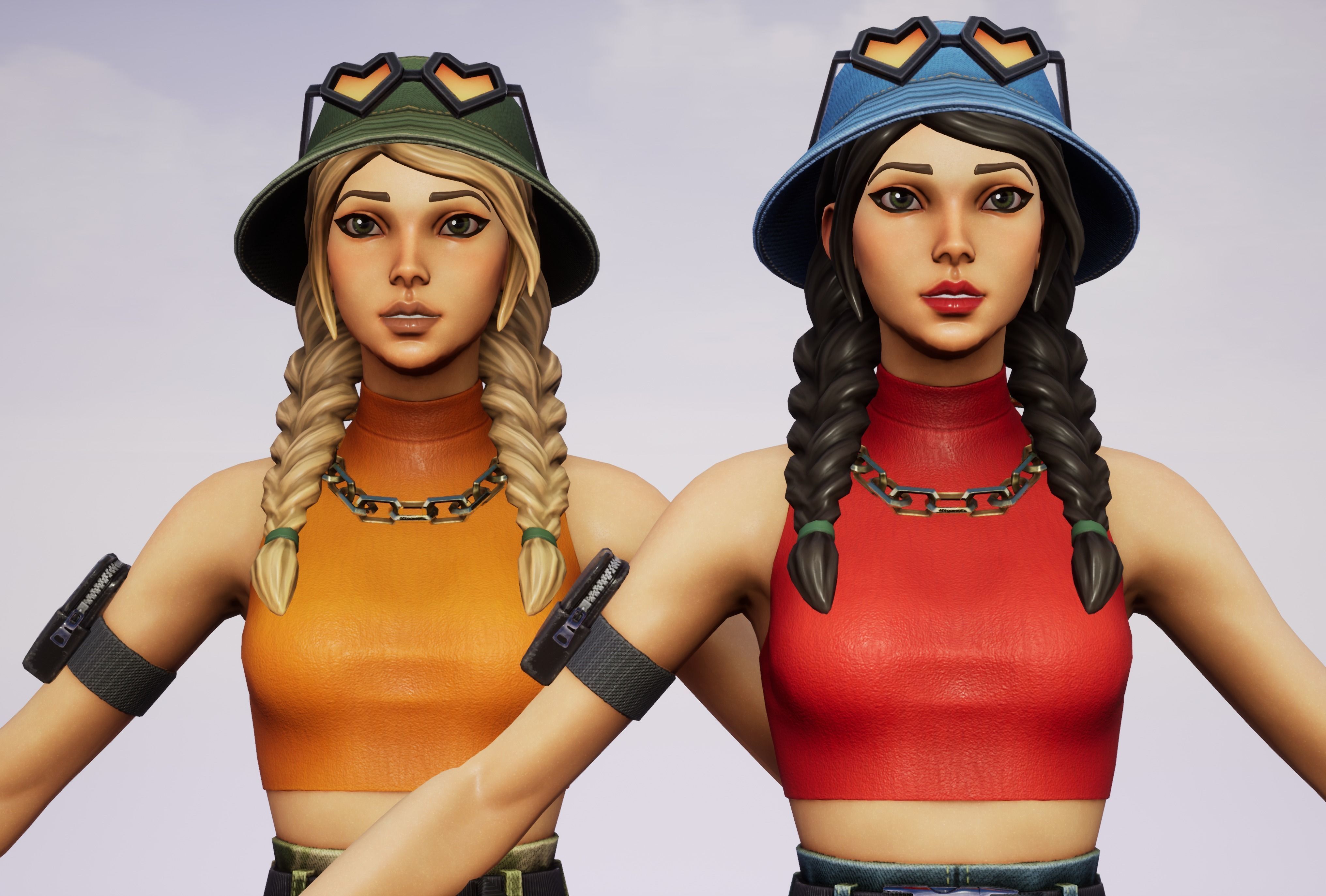 Just Girl - Game Ready Low-poly 3D model_10