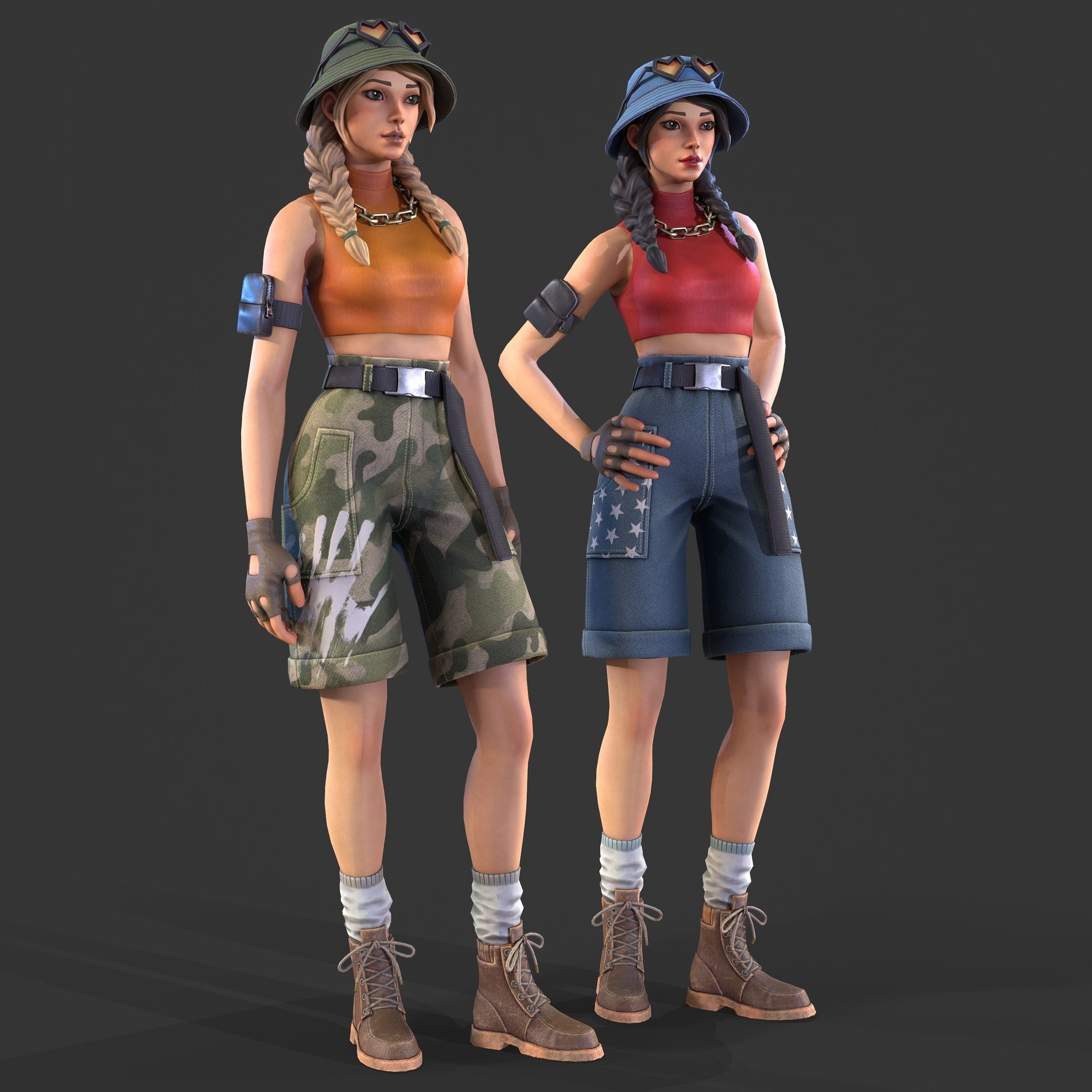 Just Girl - Game Ready Low-poly 3D model_4