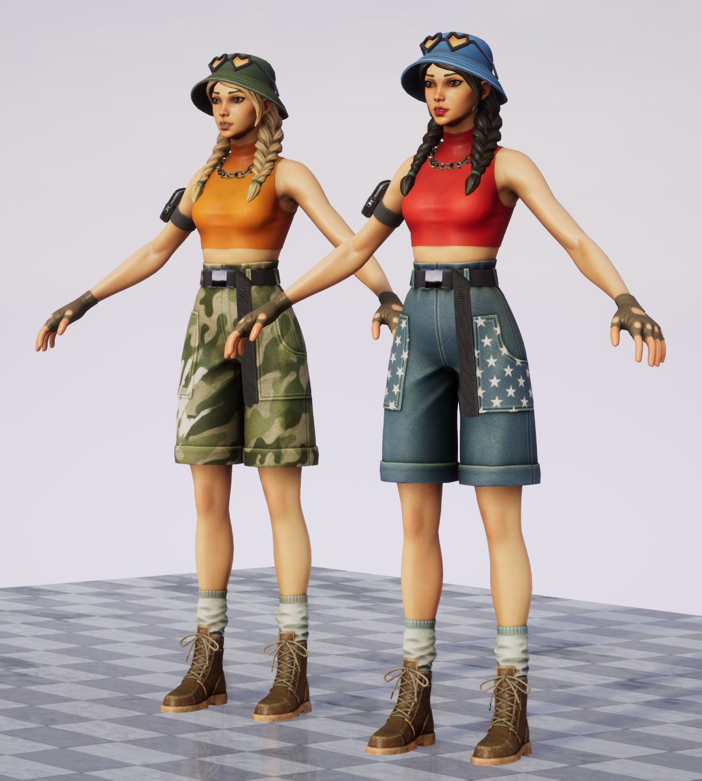 Just Girl - Game Ready Low-poly 3D model_19