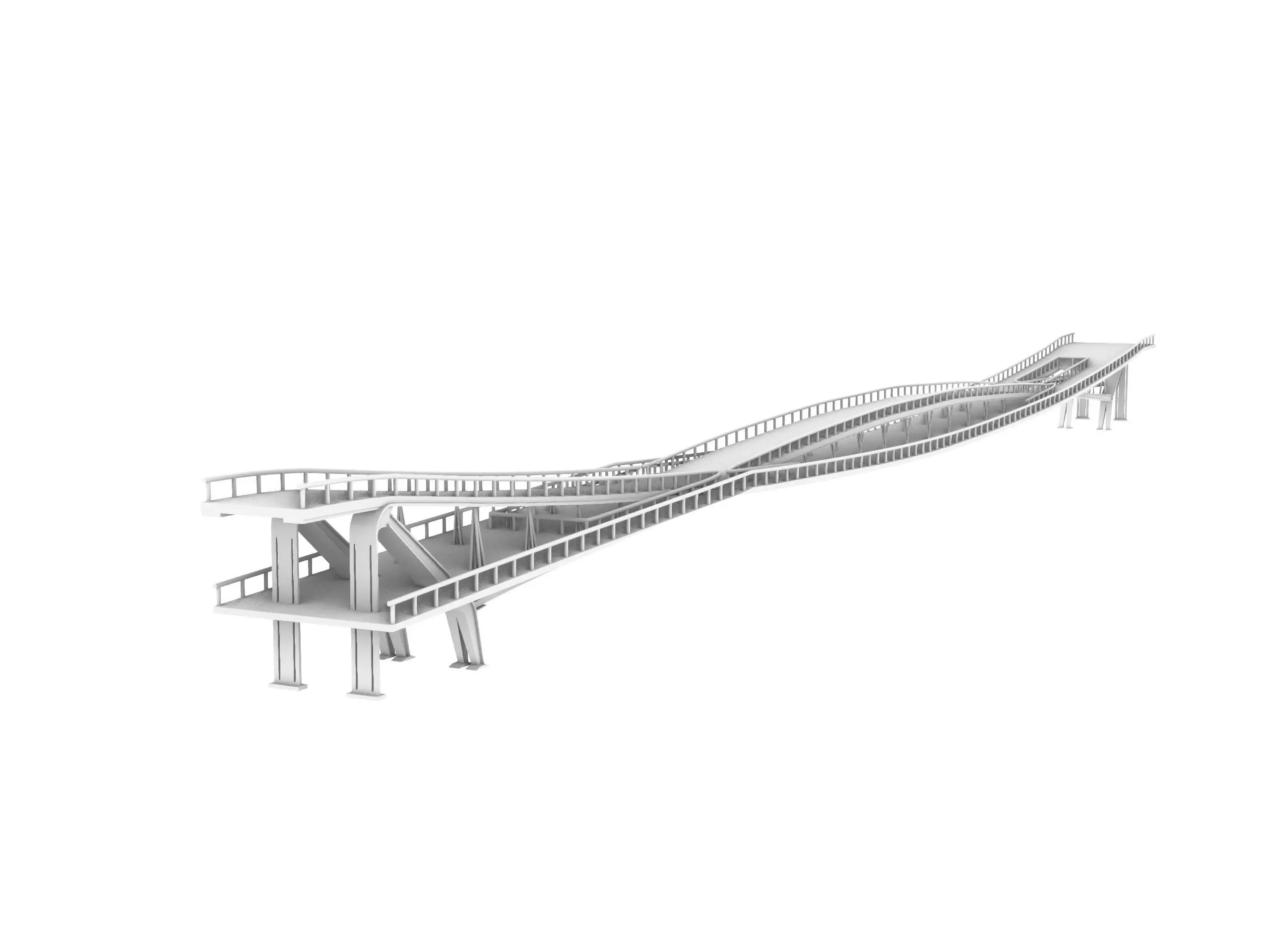 Passerelle Simone-de-Beauvoir Pedestrian Bridge Paris 3D model