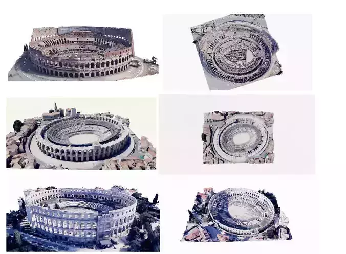3-Roman Amphitheaters 3D Model Collection