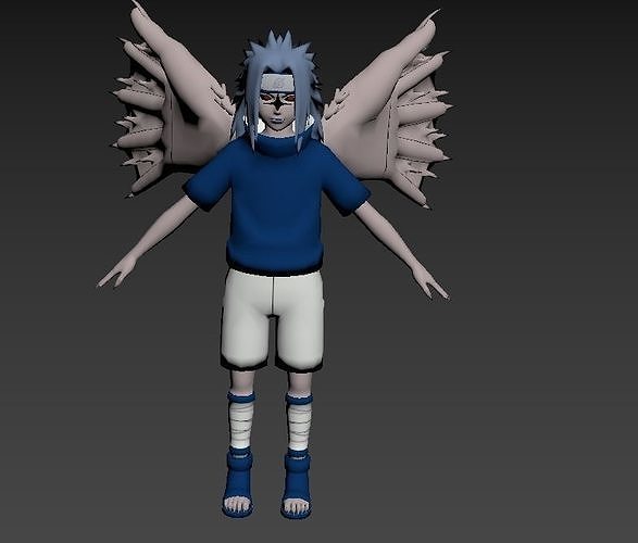 sasuke teenager Low-poly 3D model